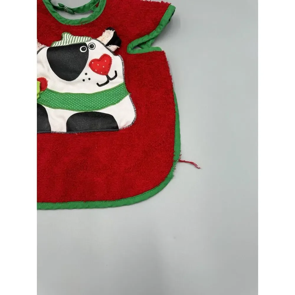 VTG Christmas Large Pullover CLOTH BIB Mullin Square Kids Baby‎ Bib READ DETAILS